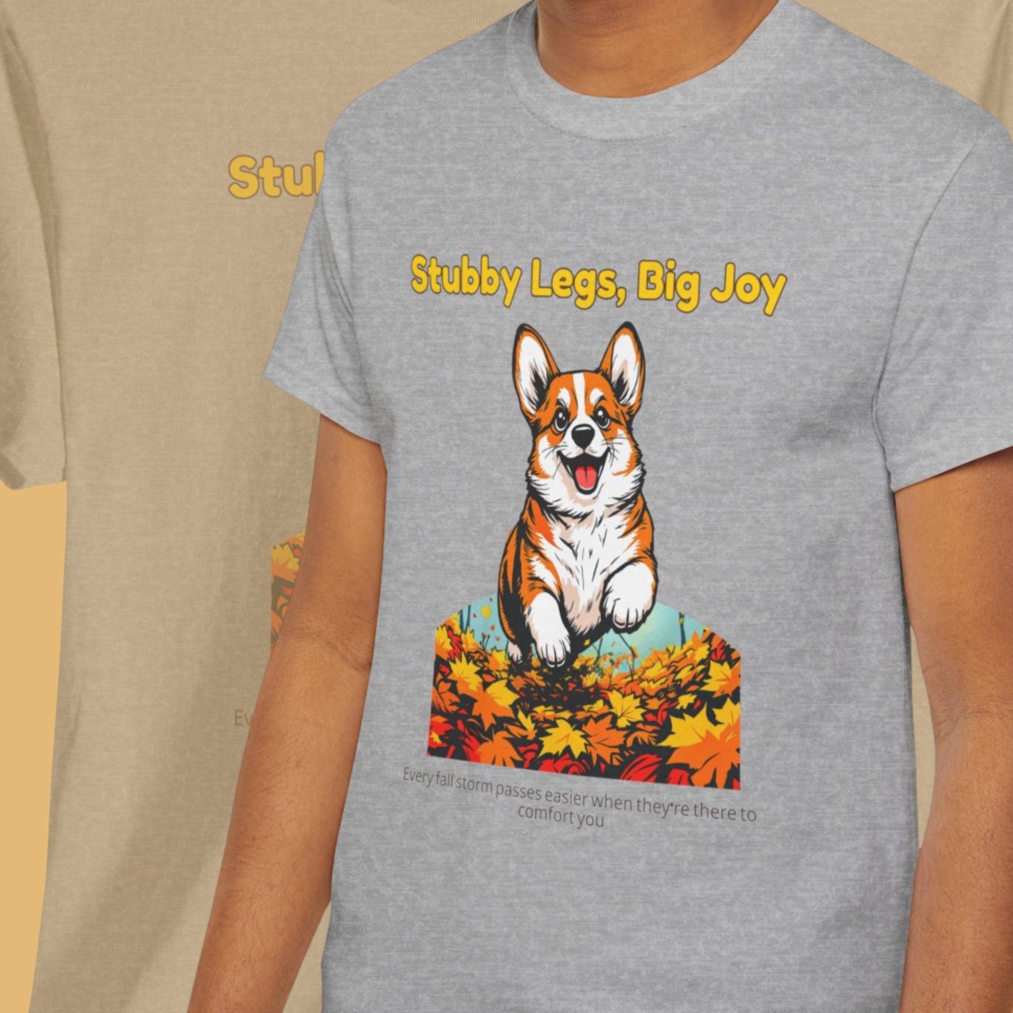 Unisex T-Shirt – Stubby Legs, Big Joy: Corgi Autumn Shirt