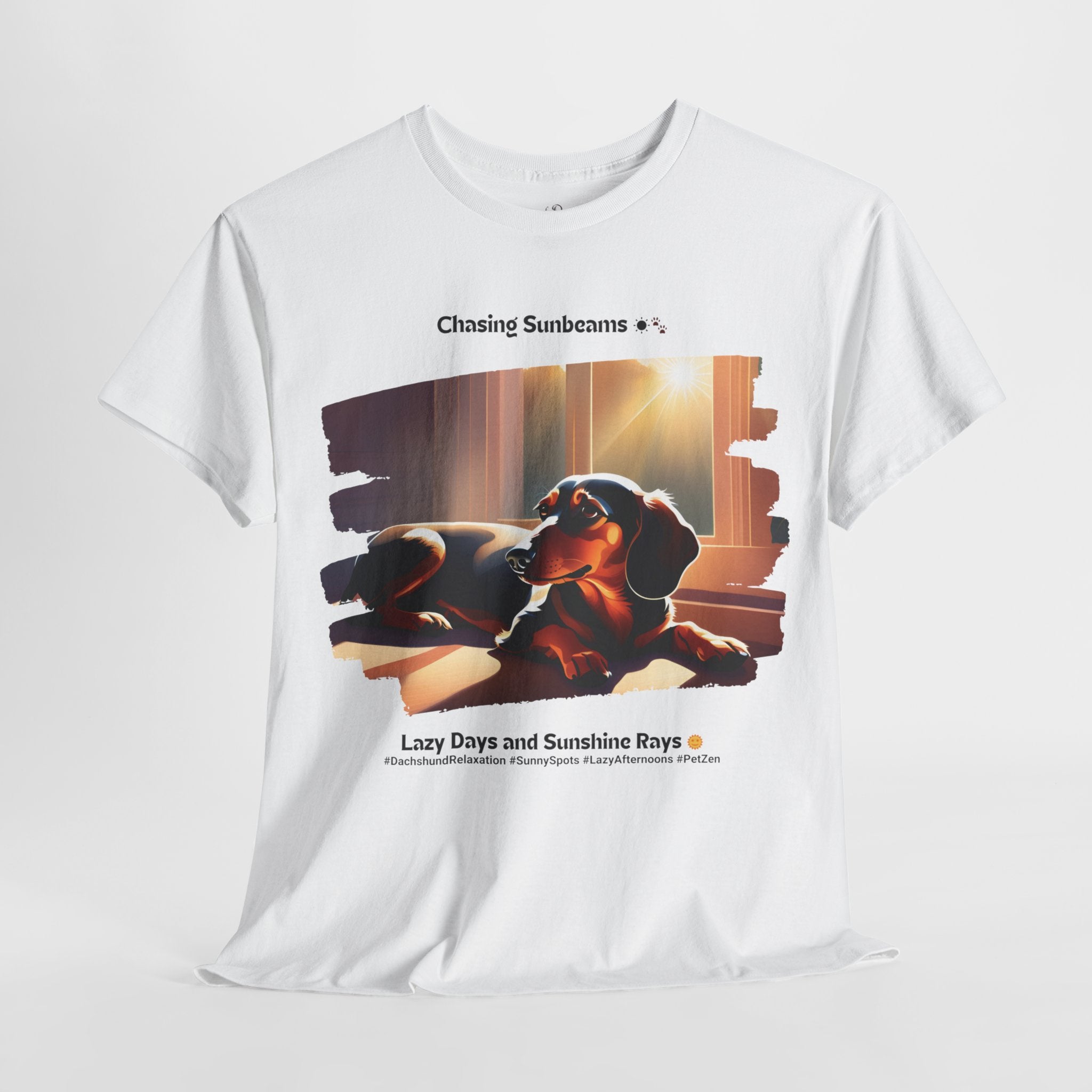 Unisex - Chasing Sunbeams: Dachshund Relaxation T-Shirt