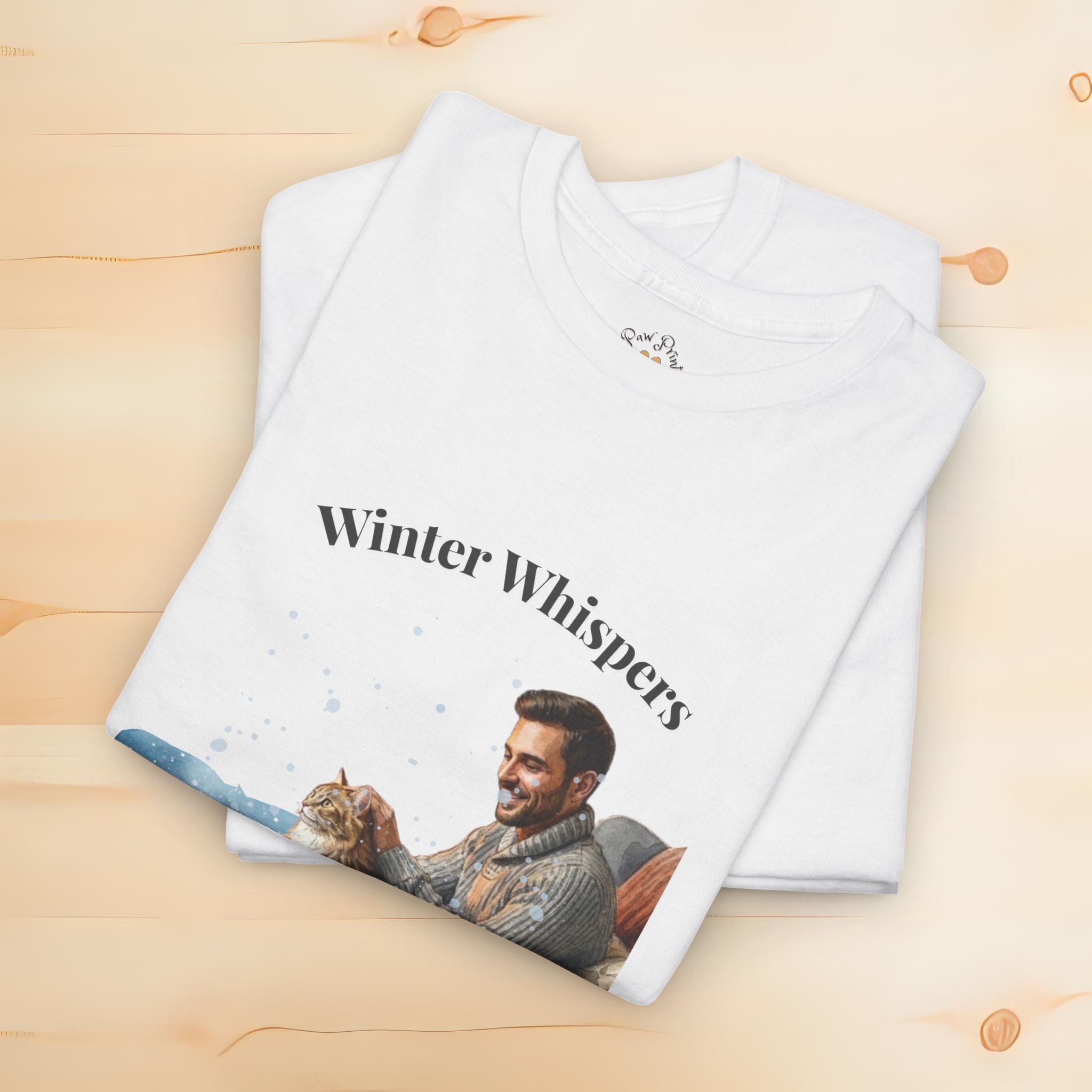 Unisex Personalized T-Shirt – Winter Whispers: Maine Coon Watercolor Portrait Edition