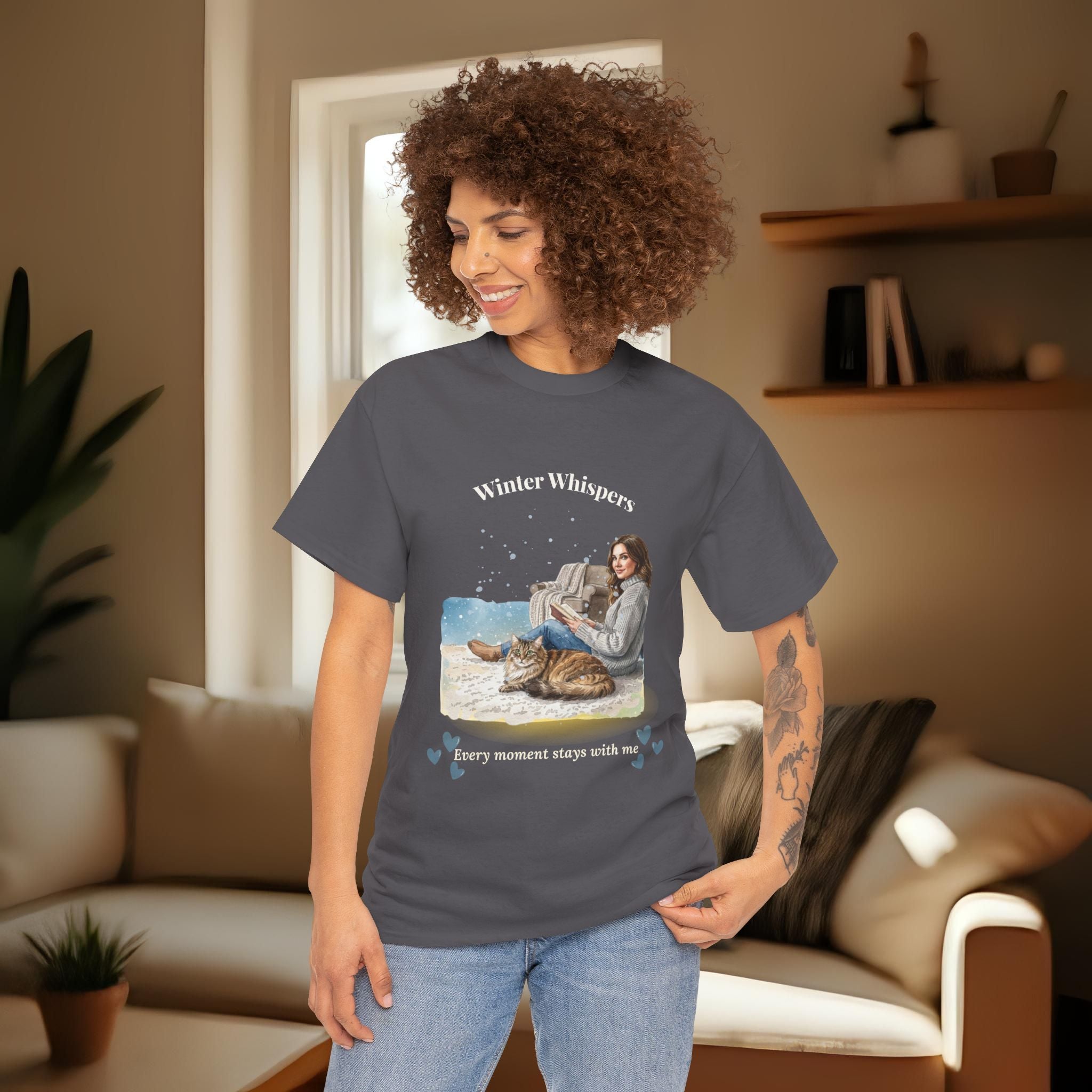 Unisex Personalized T-Shirt – Winter Whispers: Maine Coon Watercolor Portrait Edition