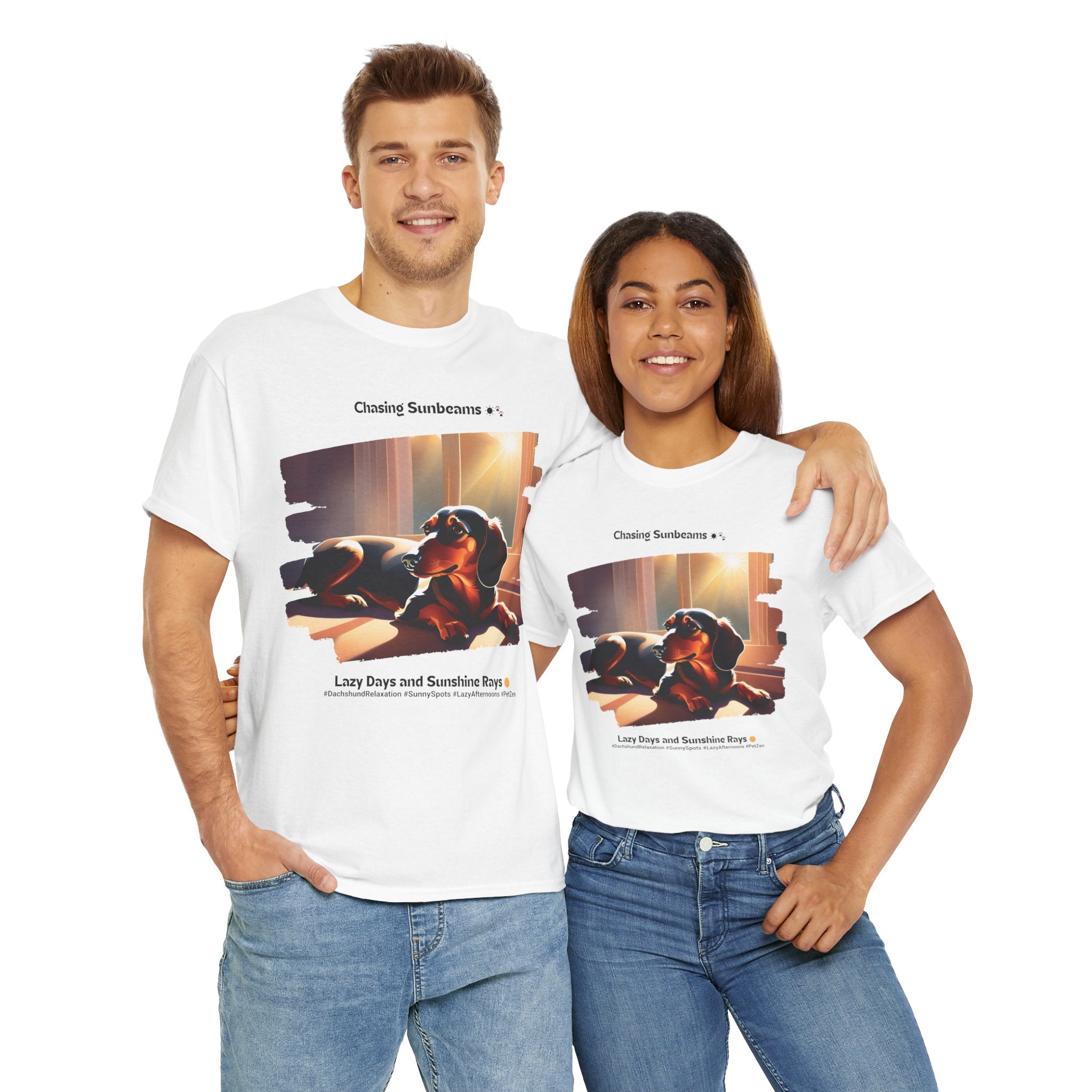 Unisex - Chasing Sunbeams: Dachshund Relaxation T-Shirt