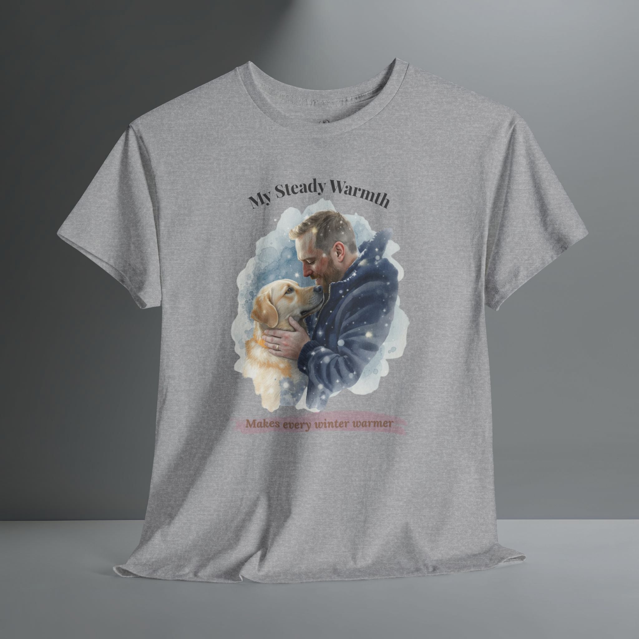 Unisex Personalized T-Shirt – My Steady Warmth: Custom Labrador Watercolor Winter Portrait