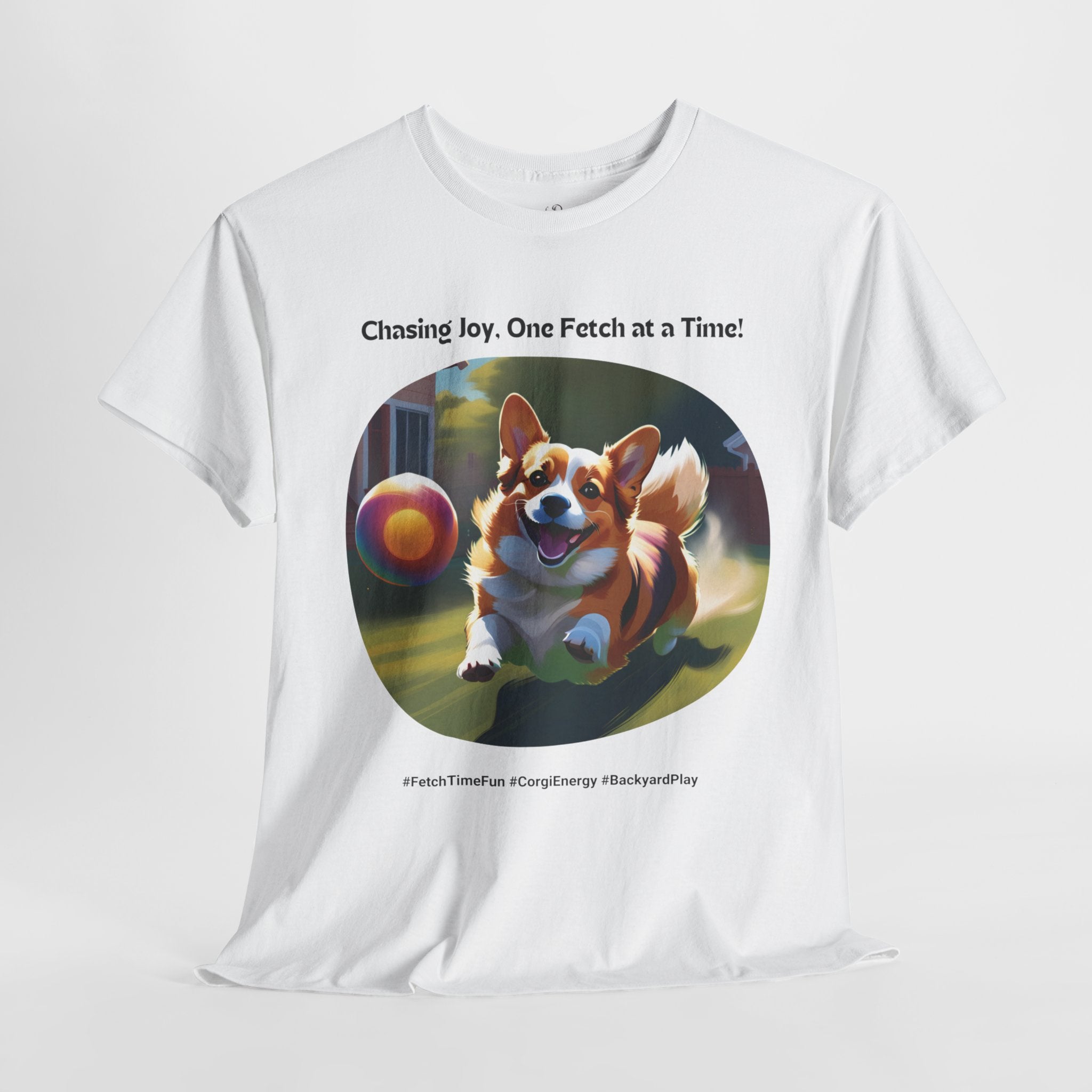 Unisex - Chasing Joy, One Fetch at a Time: Corgi Energy T-Shirt