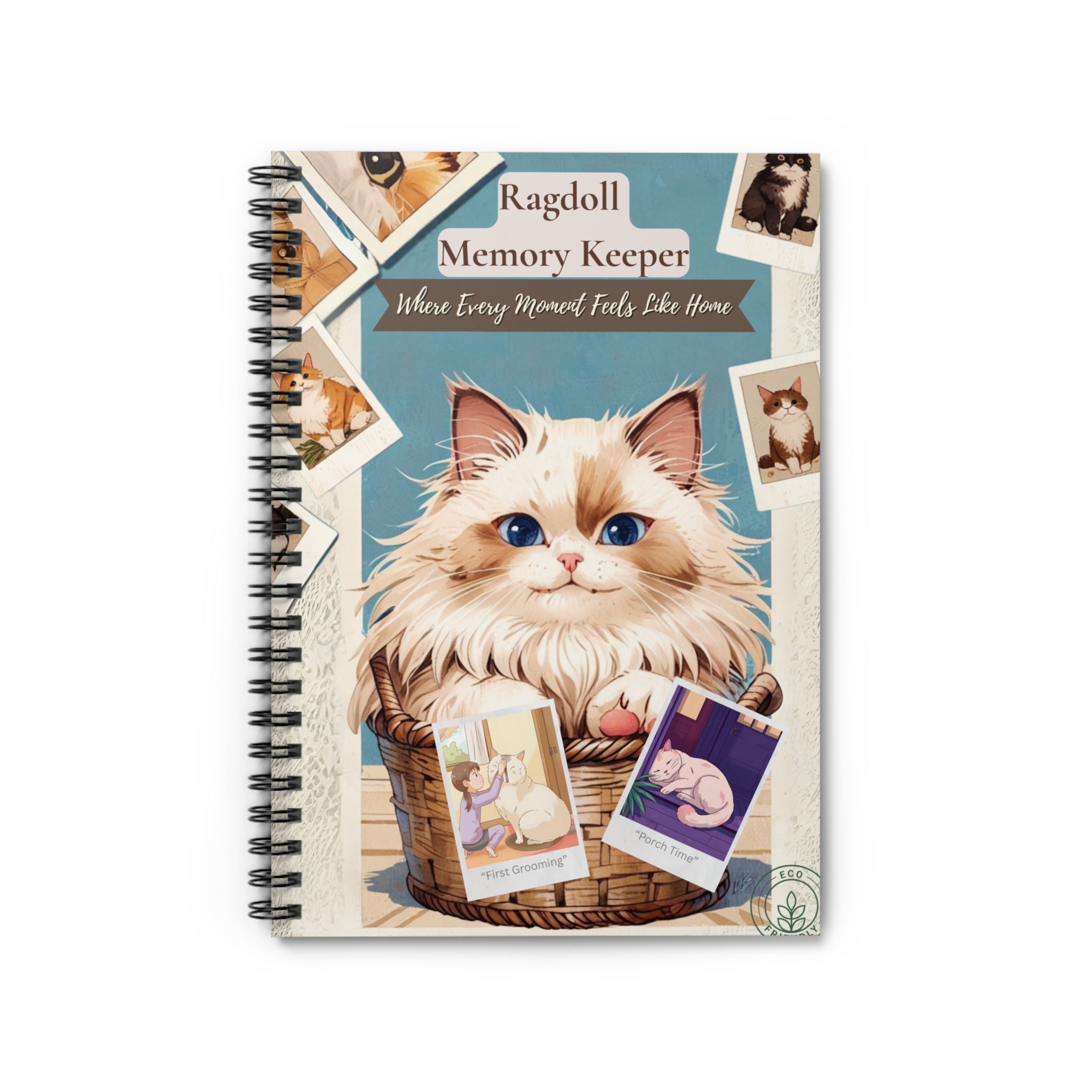 Ragdoll Cat Spiral Notebook – Polaroid-Style Memory Keeper, Scrapbook for Cat Lovers, Gift for Cat Owners, Journaling, Back to School, Cute Stationery