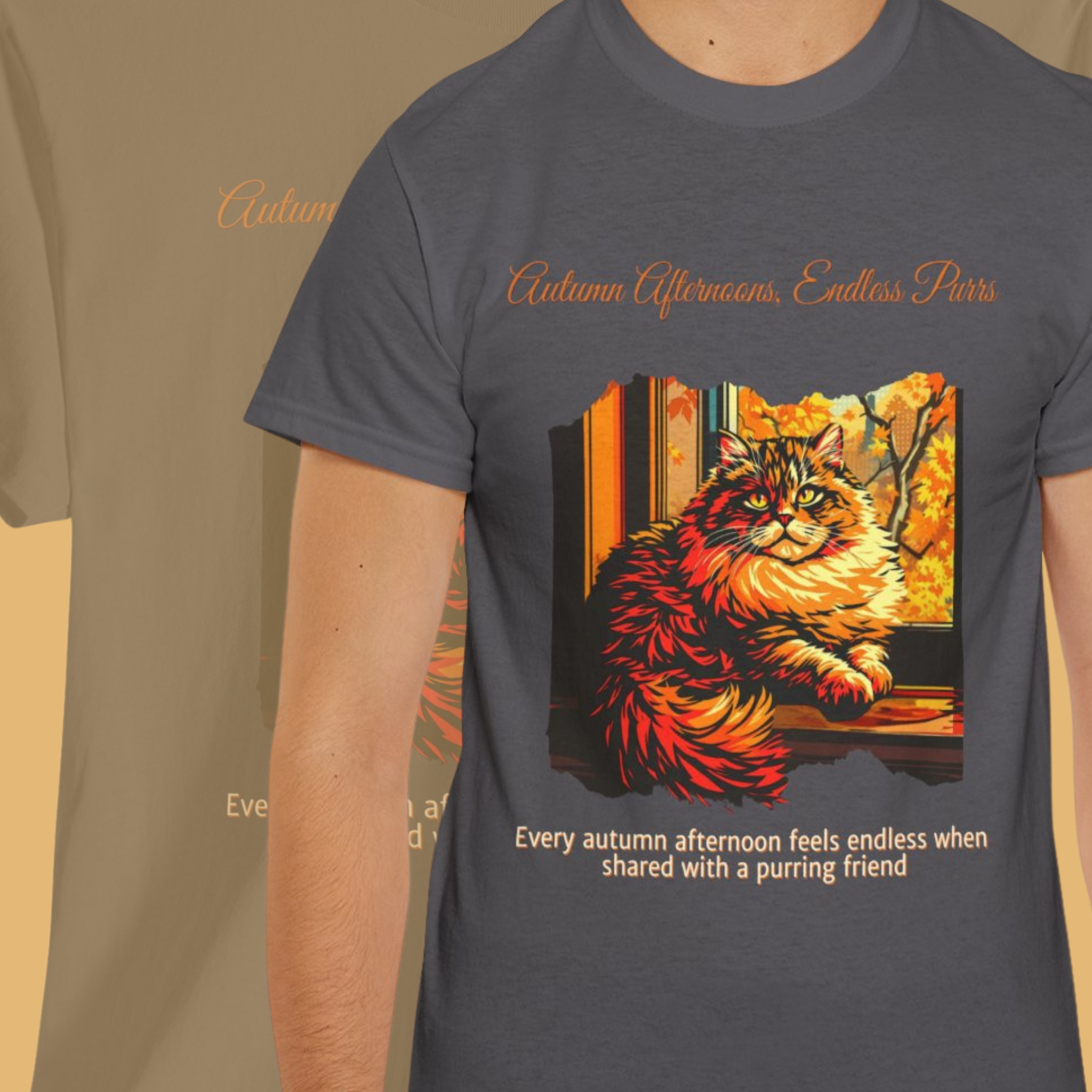 Unisex T-Shirt – Autumn Afternoons, Endless Purrs: Persian Cat Fall Shirt