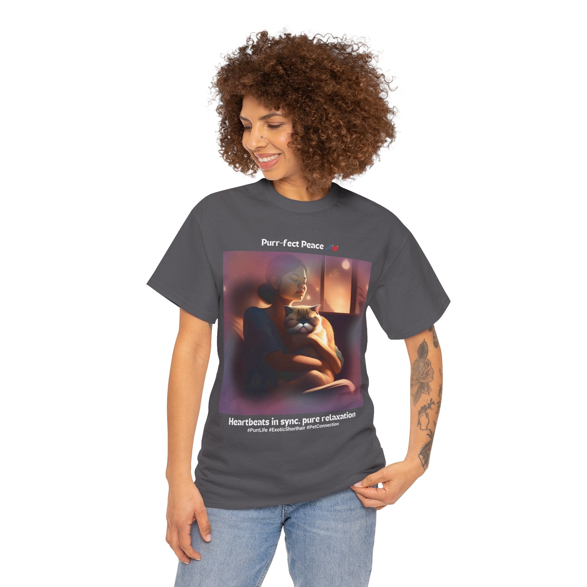 Women's - Purr-fect Peace: Exotic Shorthair Zen T-Shirt