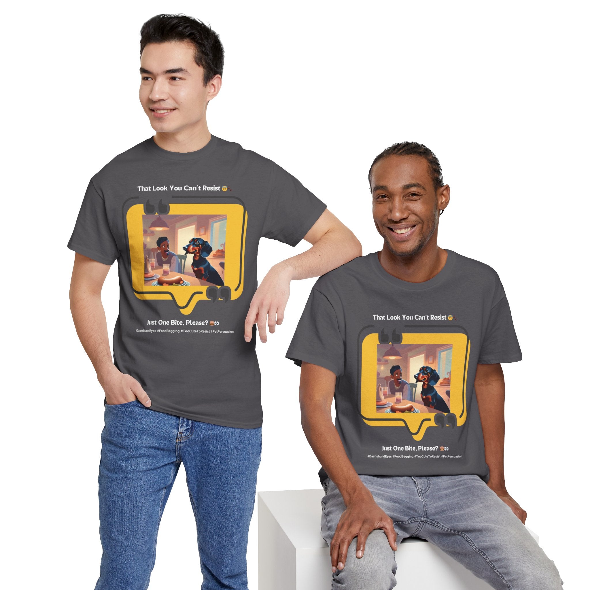 Men's - That Look You Can't Resist: Dachshund Begging T-Shirt