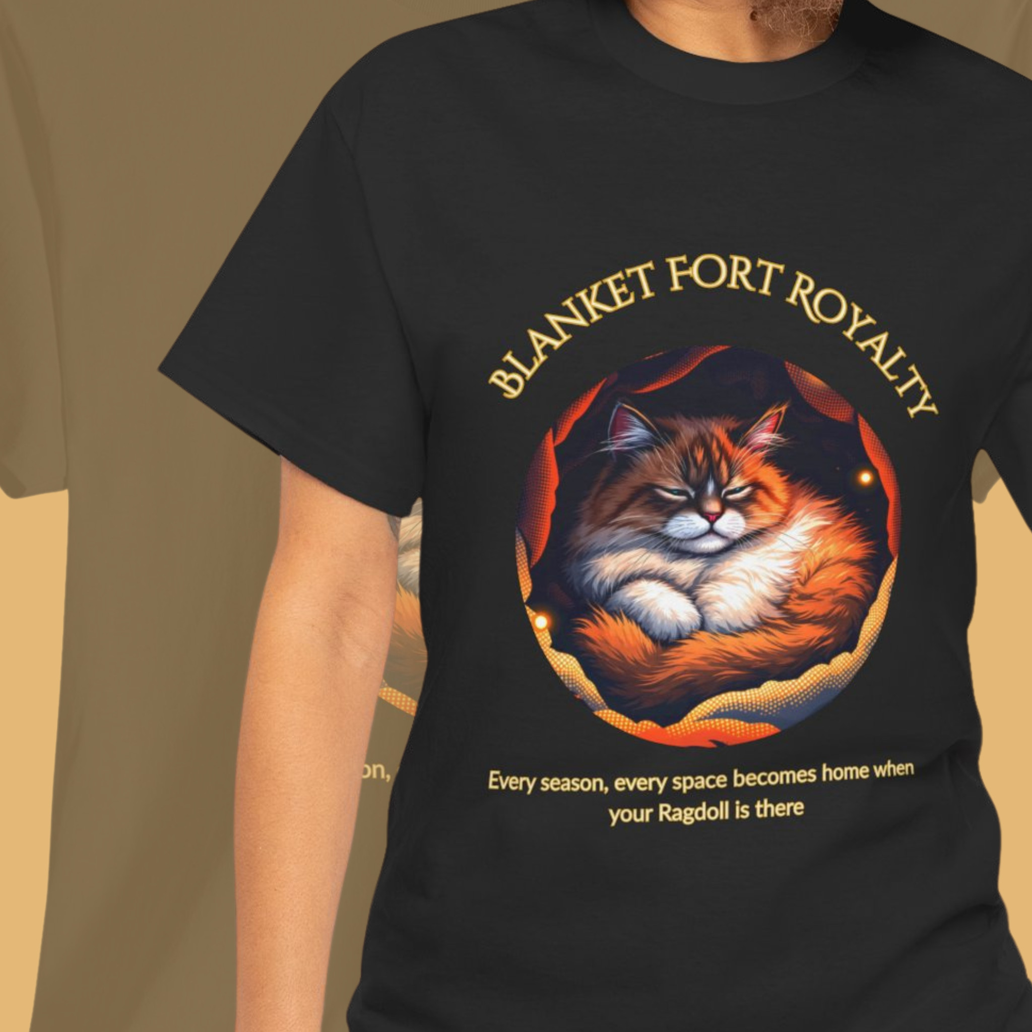 Unisex T-Shirt – Blanket Fort Royalty: Ragdoll Cat Cozy Fall Shirt