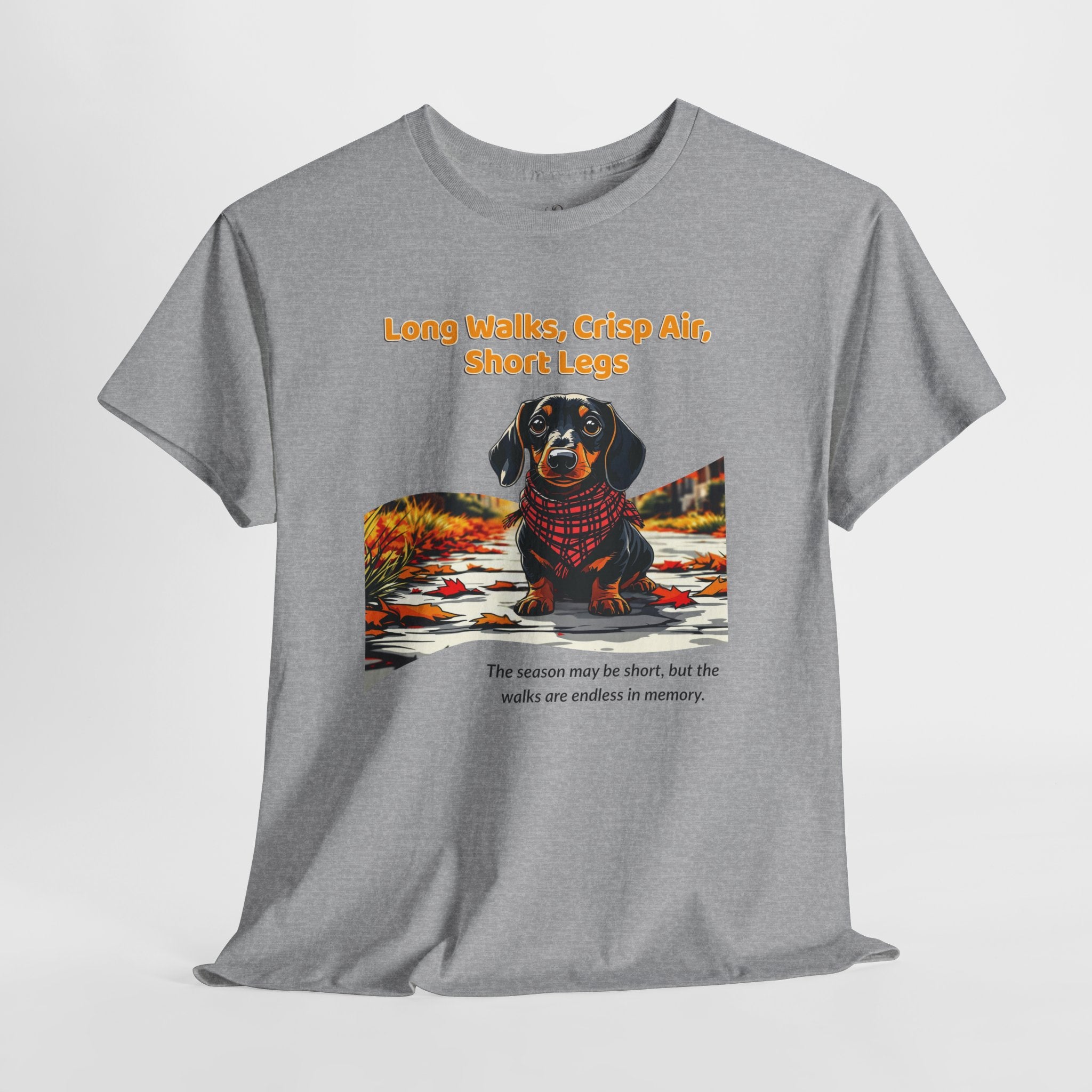 Unisex T-Shirt – Long Walks, Crisp Air, Short Legs: Dachshund Fall Shirt