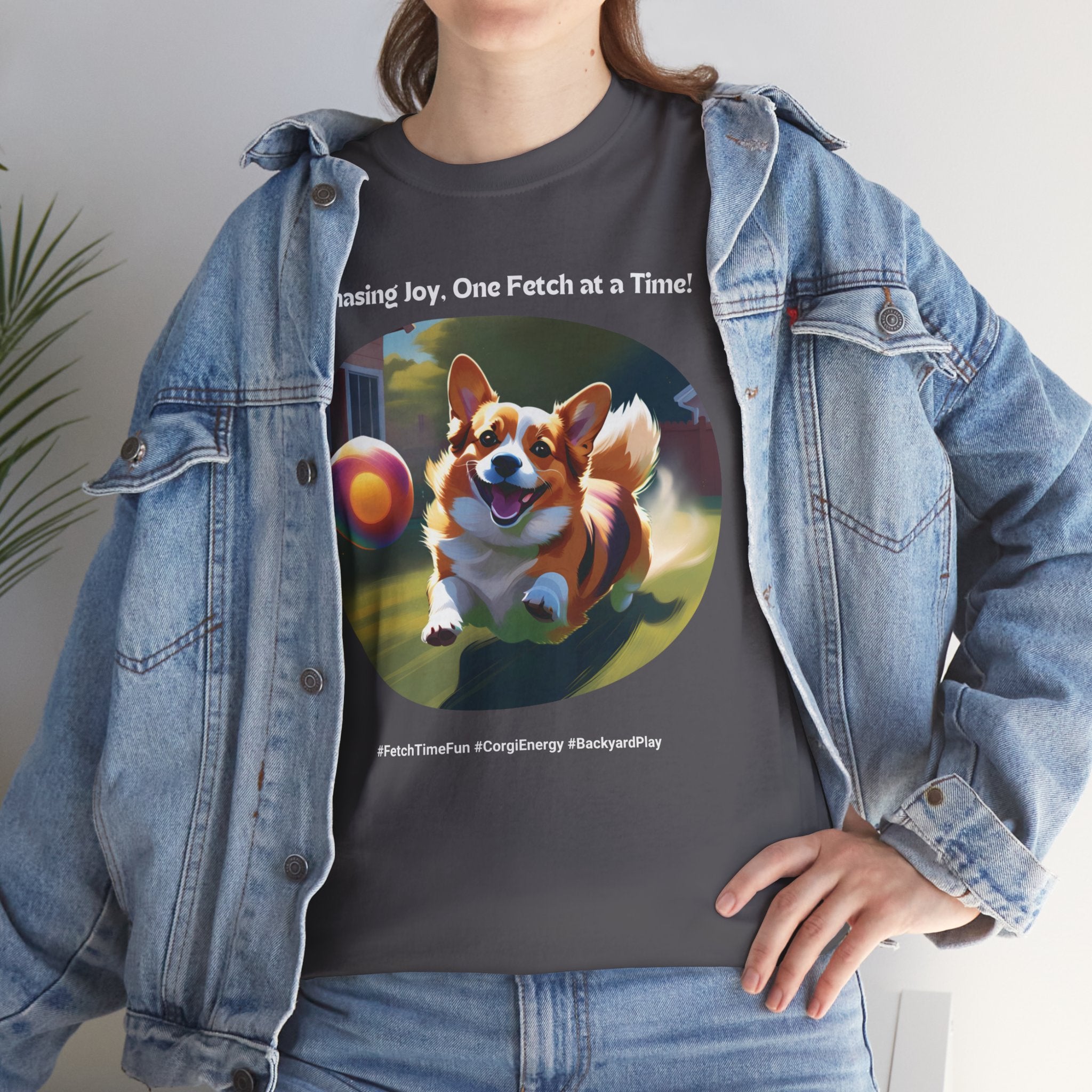 Unisex - Chasing Joy, One Fetch at a Time: Corgi Energy T-Shirt