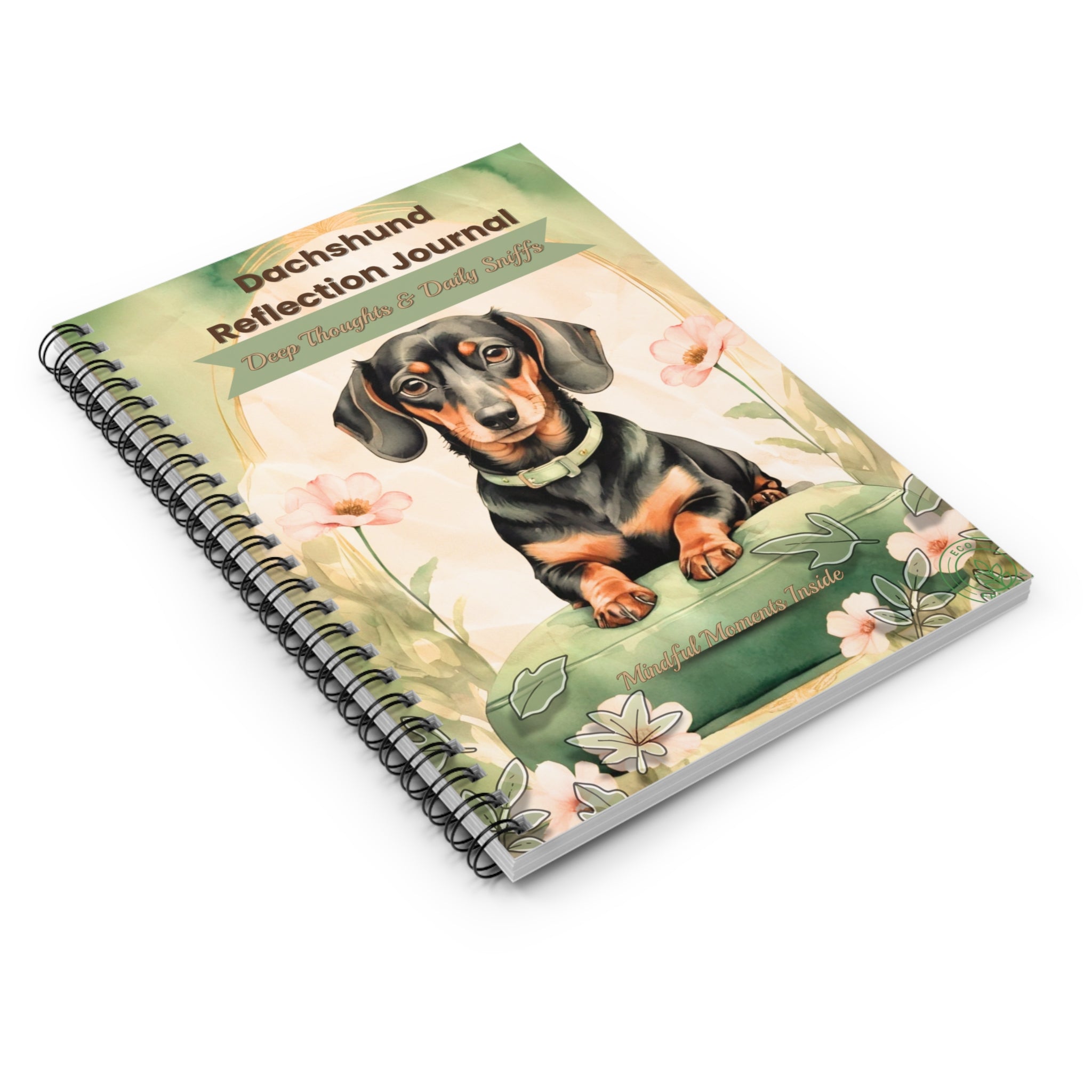 Dachshund Reflection Journal - Cute Puppy Notebook for Pet Lovers, Dog Owner Gift, Daily Thoughts, Floral Design Diary