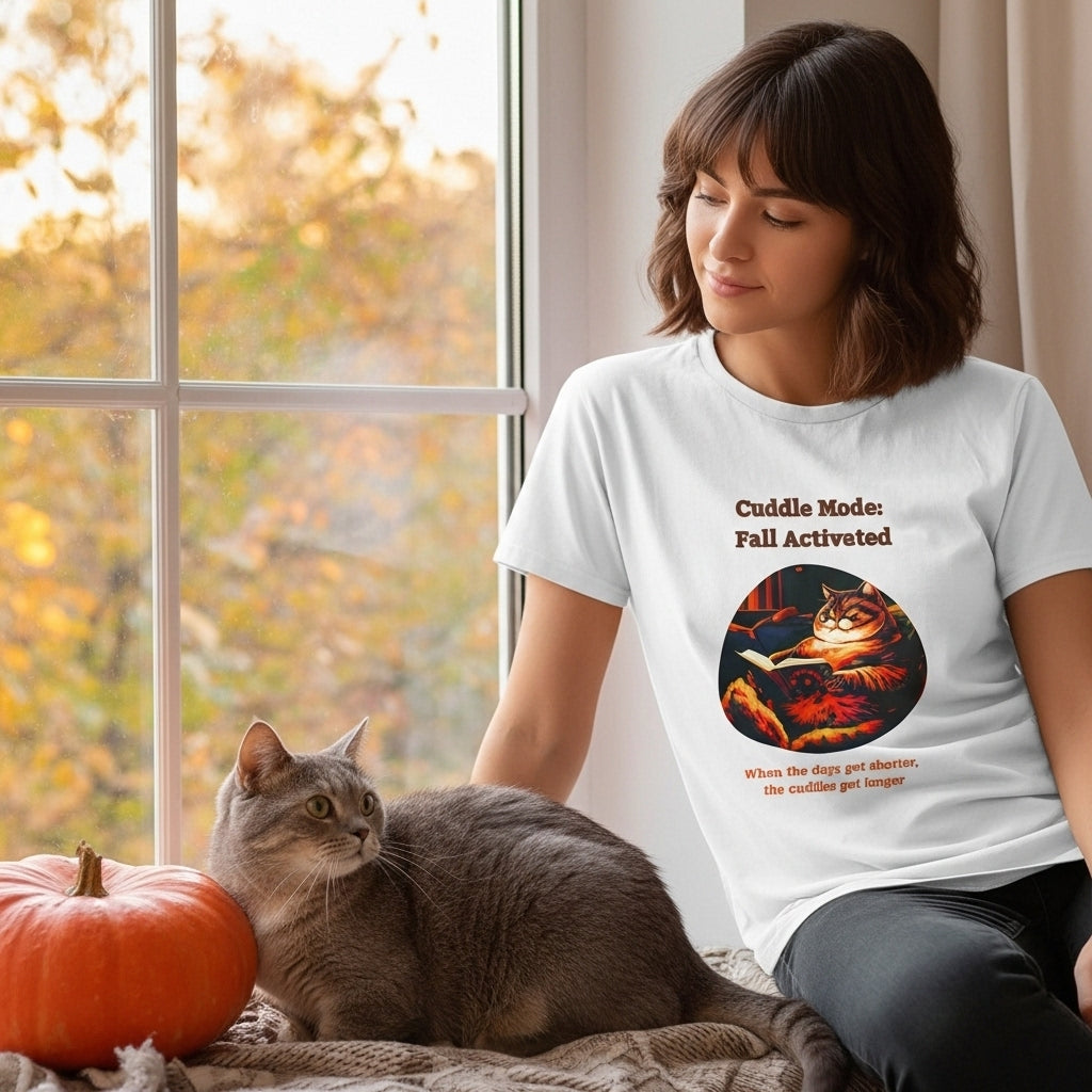 Unisex T-Shirt – Cuddle Mode: Fall Activated: British Shorthair Cat Shirt