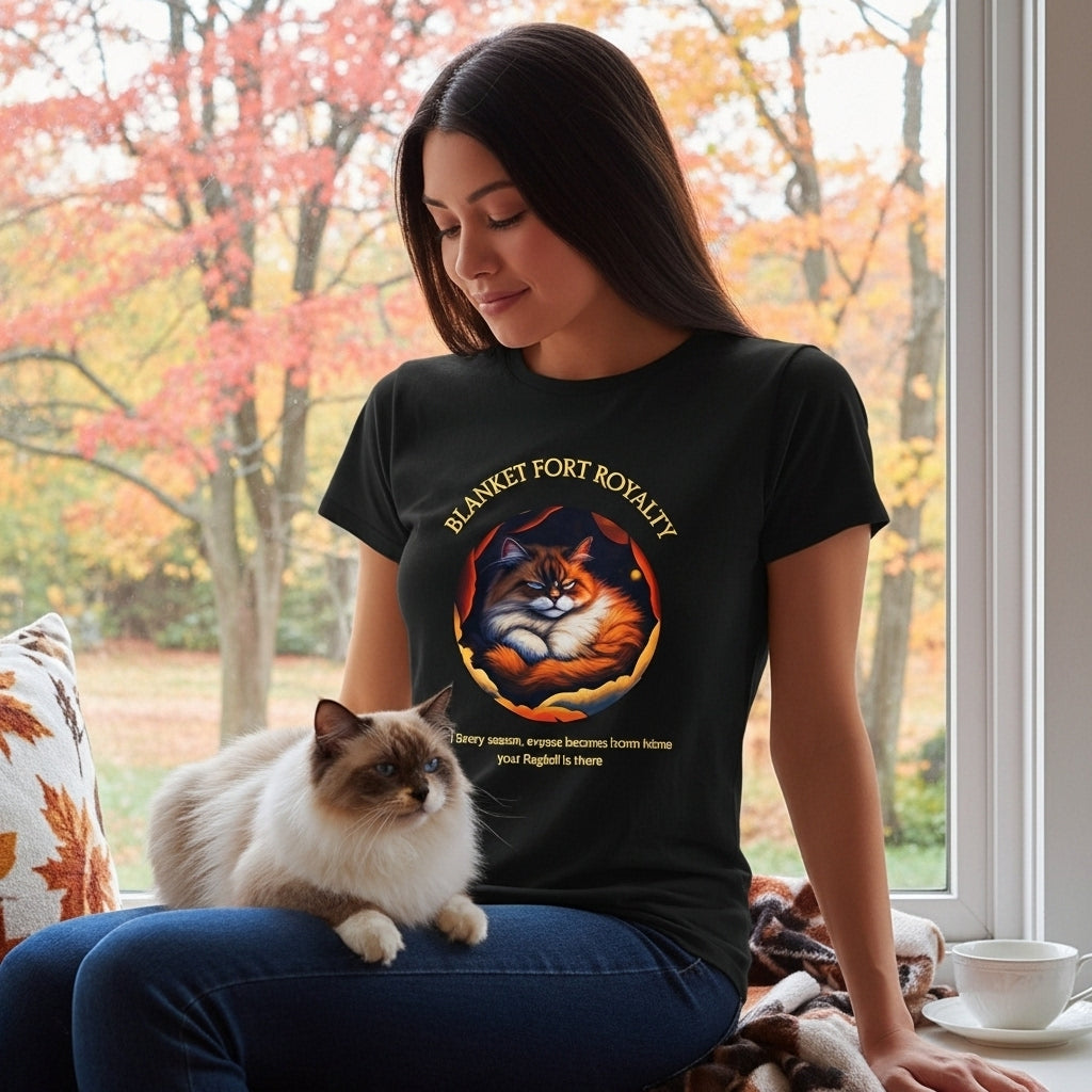 Unisex T-Shirt – Blanket Fort Royalty: Ragdoll Cat Cozy Fall Shirt