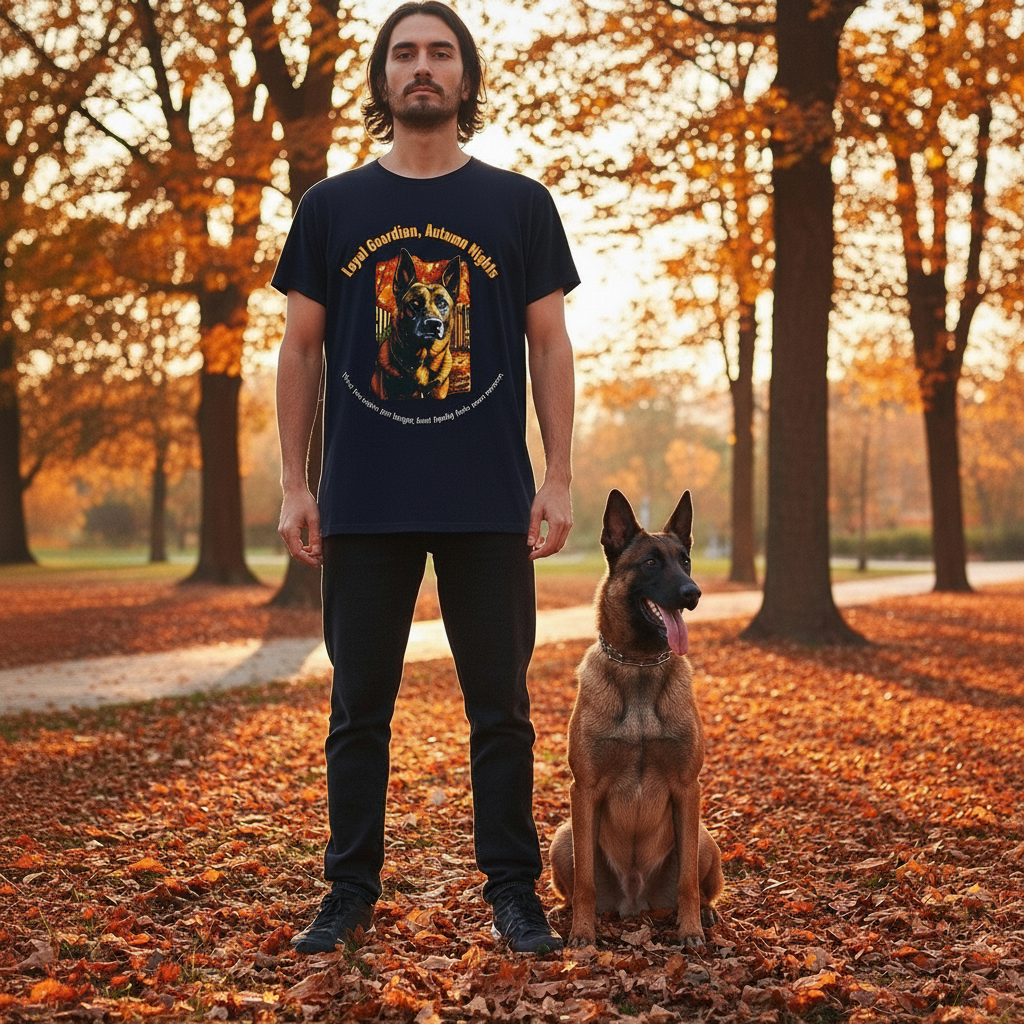 Unisex T-Shirt – Loyal Guardian, Autumn Nights: Belgian Malinois Fall Shirt